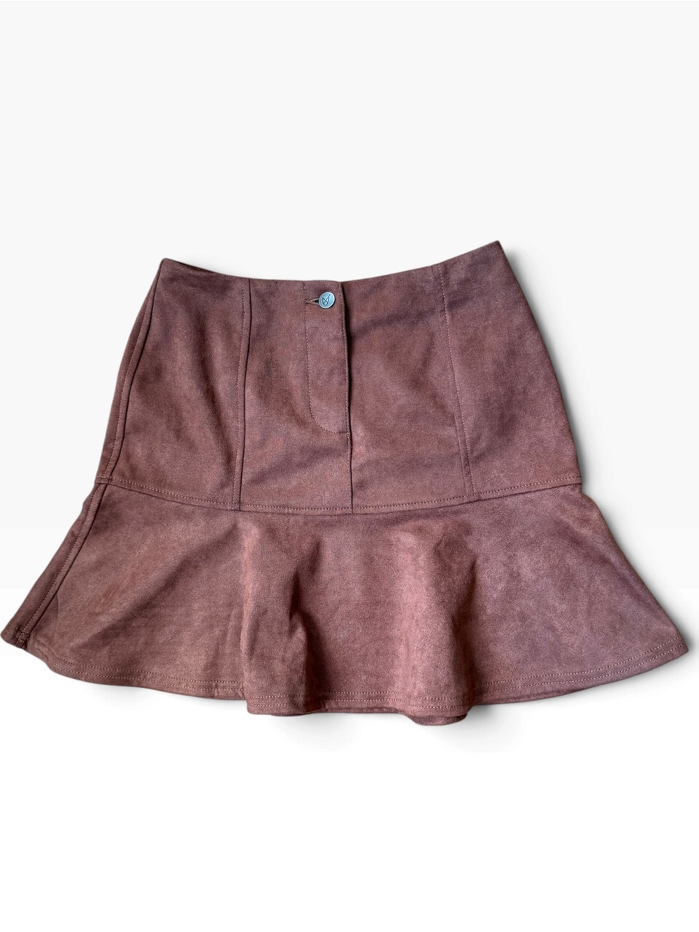 Women's Flared Suede-Look Mini Skirt - Brown